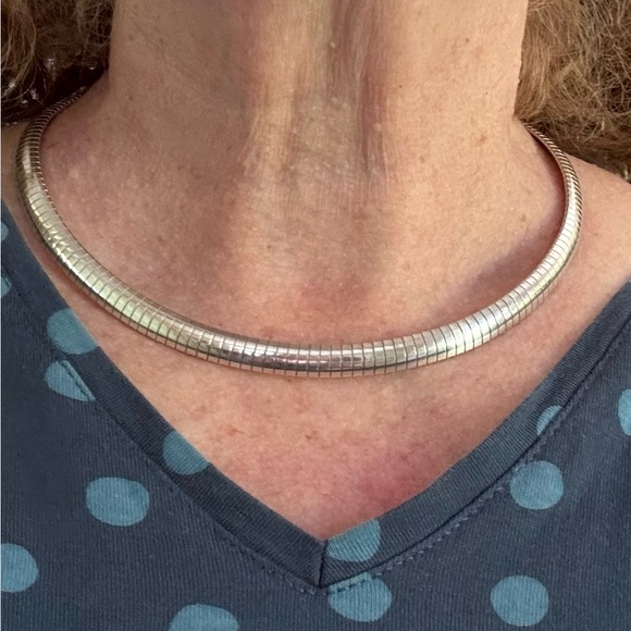 Sterling silver necklace, vintage, snake style, excellent condition - Picture 2 of 9